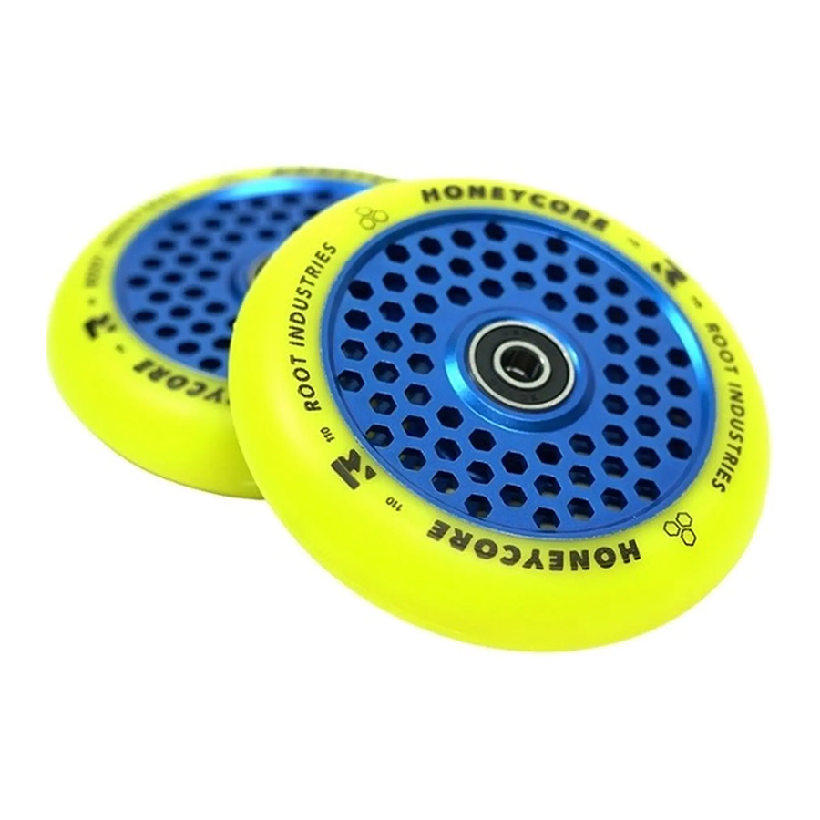 Root Limited edition Honeycore 110mm Pro Scooter wheels blue yellow 1